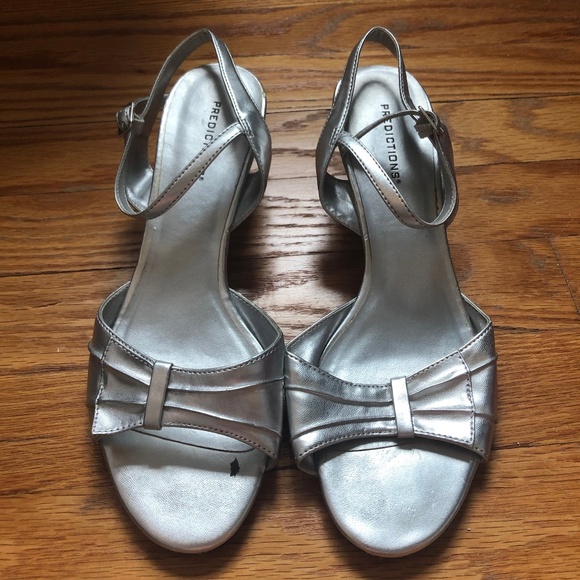 Metallic Silver Kitten Heels - Picture 1 of 3